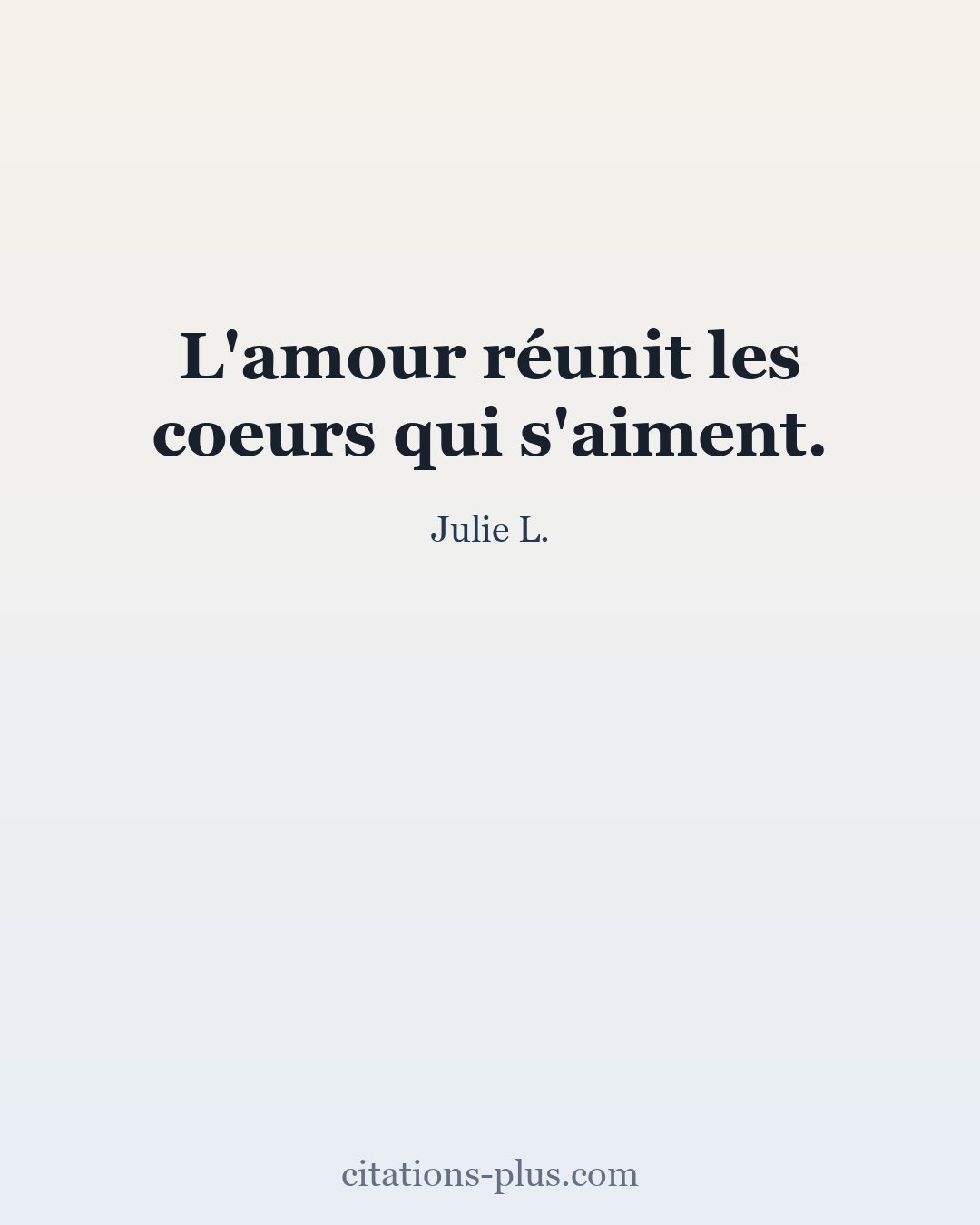 Carte Premium clair — Julie L.